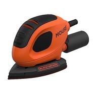 BLACK+DECKER Wired Mouse Detail Sander - 55 W - Delta Plate 130 x 91 mm - 11,000 orb/min - φ Orbit 1.5 mm - Self-Gripping Attachment - Comes in a Box with 6 Abrasives - BEW230K-QS