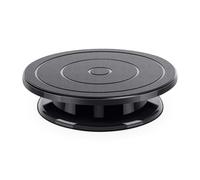 Black Decorating Turntable Versatile Rotating Disk For Ceramic Clay Spray Painting Art Projects & Cake Bakeware Organizer for Cabinet Adjustable (Black, 27.5x27.5x7cm)