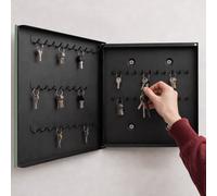 Black Decorative Key Holder Cabinet Wall Mounted Metal Elegant Background