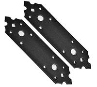 Black Decorative Metal Flat Mending Connecting Joining Plates Mending Fixing Heavy Duty Powder Coated Ornamental Timber Wood Repair Steel Sheet Brace Brackets 6" x 1.5" (160 x 40 x 2.5mm) Pack of 2pcs