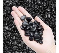 Black Decorative Stones 2.3 lb,0.4-0.6 inch Natural Gravel Rocks for Plant Pots,Polished River Rocks Gravel, Decorative Small Stones for Garden,Vase Fillers,Crafts,Fish Tank,Landscaping,Pond,Aquarium