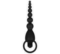 black Deep Waves Vibrating Silicone Anal Beads