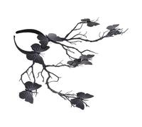 Black Deer Horn Headband for Girl Party Stage Costume Prop | Cloth and Plastic Build, Delicate Fantastic Style, Eye-catching Halloween Headdress for Festival Events