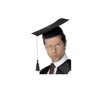 Black Deluxe Mortar Felt Board Hat With Tassel - hat fancy dress mortar board felt black school teacher teachers costume smiffys
