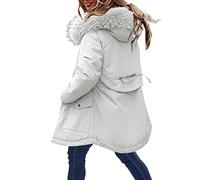 Black Denim Jacket Womens Womens Winter Coats Plus Size, Woemns Ladies Warm Hooded Outerwear Solid Thick Padded Jacket Windproof Raincoat Winter Warm Snow Coat(D-3,M)
