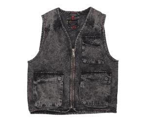 Black Denim Zip Vest - male - Alpha Industries - Waistcoats - Black - L - Jackets L
