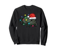 Black Desert Rain Frog Santa Hat Christmas Tree Lights Sweatshirt