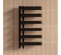Black Designer Curved Towel Radiator 850 x 500mm Ordos