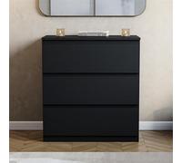 Black Designs Denver 3 Drawer Chest Of Drawers Storage
