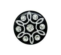 Black Diamante Effect Shank Buttons 15mm 21mm (12, 21mm)