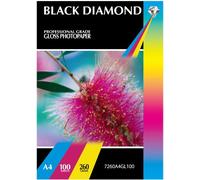 Black Diamond A4 Professional Grade Gloss Photo Paper - 260 gsm, 100 sheets, A Hi Resolution brilliant White Glossy Photopaper for those special print jobs