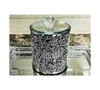Black Diamond Crushed Biscuit Canister, Tin Kitchen Storage 22cm