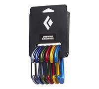 Black Diamond Litewire Rackpack - Pack of 6 Carabiners | hot-forged construction, keylock nose for snag-free clipping, for belays, anchors, rappels, gym, sport, and trad climbing