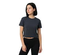 Black Diamond Stripe Crop Short Sleeve T-shirt Black S Woman
