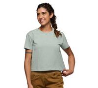Black Diamond Stripe Crop Short Sleeve T-shirt Grey L Woman