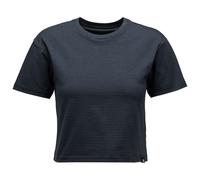 Black Diamond Stripe Crop Short Sleeve T-shirt Black M Woman