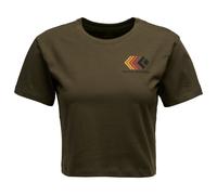 Black Diamond Faded Crop Short Sleeve T-shirt Green S Woman