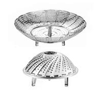 Black Diary Stainless Steel Vegetable Steamer (6 to 10.3 inches), 3rd Generation, Steamer for Cooking, Expandable and Foldable Pot, Fits Various Pot Sizes