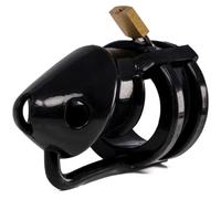 black Dicktator Wet Look Silicone Chastity Cock Cage