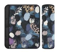 Black Digital Art Leopard Print 2 Pack seat Belt Covers for Women Stop seat Belt Cutting into Neck for Truck forro para cinturon de seguridad