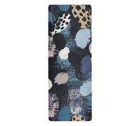 Black Digital Art Leopard Print yoga mat with carrier bag for floor workouts printed, non slip, hot yoga mat towel with bag tapete para ejercicio 71x26 inches