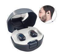 (Black) Digital Hearing Aids Rechargeable Lightweight Digital Hearing Aid Invisable Hearing Amplifier for Elderly with Charging Case
