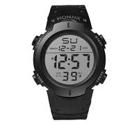 Black Digital Referee Waterproof Stopwatch,Referee Match Official Game Timer for Coaches, Big Face Military Wrist Watch with LED Backlight for Running Training