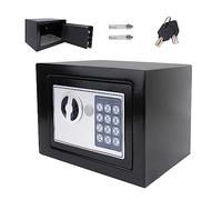 Black Digital Safe Box with 2 Keys, Small 4.6L Home Office Hotel Safes, Fireproof Waterproof Cabinet Safe, Floor or Wall Mounted, for Jewelry Cash Money Storage