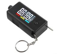 Black Digital Tyre Pressure Gauge, Tyre Tread Depth GaugeChecker With Large LCD Display Key Ring For Car Truck Bike