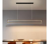 Black Dimmable Rectangular Chandelier Light for Kitchen Island and Dining Room Contemporary Ceiling Hanging Lamp 47X47 inch/Black/120 120Cm(47 * 47Inch)