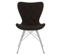 Black Dining Chair, Effortless Cleaning Small Chair for Living Room, Space-Saving Small Chair, Checkered Fabric Chair