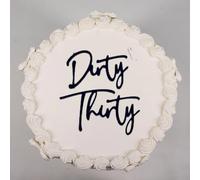 Black Dirty Thirty Cake Topper,Acrylic 30th Birthday Cake Decoration for Wedding Anniversary Party,Dirty 30 Party Decorations for He & She