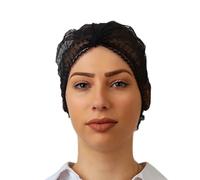 Black - Disposable Hair Net, Mob Caps, Uk Manufacturer, Catering Hairnet, Food Protective Hair nets, 21'' bag of Hairnets 100