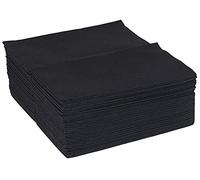 Black Disposable Napkins 40cm 8-Fold Linen Feel Airlaid Paper Pack of 50