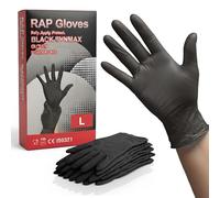 Black Disposable Vinyl Gloves Large Size Pack of 100 - Latex-Free, Powder-Free Protective Gloves for Food Handling, Inspection, Hygiene & Cleaning Tasks | Comfortable Hand Fit