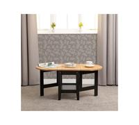 (Black/Distressed Waxed Pine) Santos Drop Leaf Coffee Tables Waxed Pine