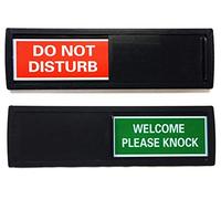 Black Do Not Disturb Sign | SHUTTER CHANGES WHEN YOU PUSH IT | For Home, Offices,Hotels, Hospitals (Don't Disturb, Welcome Signs) Also includes double sided tape mounting.