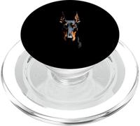 Black Doberman Pinscher Dog Doberman Face PopSockets PopGrip for MagSafe