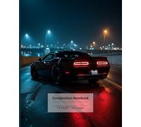 Black Dodge Challenger Demon on Highway Bridge at Night Journal Notebook for Kids | American Muscle Car | 110 pages, 7.5 x 9.25"