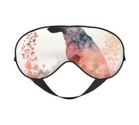 Black Dog Head Flowers Print Sleep Mask with Adjustable Strap, Comfortable Eye Cover for Travel, Yoga, Napping, Sleeping & Relaxation