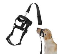 Black Dog Muzzle, Can Stop Pulling On The Leash, Easy To Use, With Padded Nose Strap, Adjustable, Leash And Dog Walking Supplies.