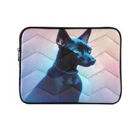 Black Dog Pastel Gradient 15-16 Inch Quilted Laptop Sleeve Case Soft Notebook Protector Bag Computer Carrying Case