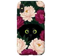 Black Dog Peony Garden Pink Floral Case for iPhone X/XS