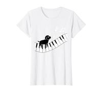 Black Dog Plays Piano and Loves Music Value Graphic T-Shirt