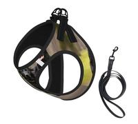 black dog print Dog Harness and Leash Set, Reflective Adjustable Puppy Vest for Small Medium Large Dogs, Cats