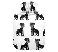 Black Dog Simple French Style hot-Water Bottle with Soft Cover, 1L hot Compress Bag for Menstrual Cramps,Hand Feet Warmer,Bolsa de agua Caliente para el Dolor