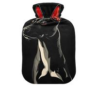 Black Dog Travel hot Water Bottle with Soft Cover, 1L hot Compress Bag for Neck and Shoulder Pain Relief, Pain Relief, Bolsa Caliente para Dolores musculares