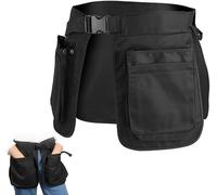 Black Dog Walking Bag & Dog Training Apron, Multi Pockets Detachable Treat Pouch, Adjustable Waterproof Waist Belt Bag for Dog Training, Gardening, Hiking, Running & Outdoor Activities