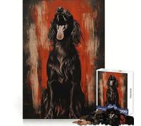 Black Dog with Open Mouth Jigsaw Puzzles for Adults 1000 Creative Think Leisurely Pursuit Tight Fit Lovely Gift (50x75cm)