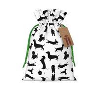 Black Dogs Dachshund Dog Print Drawstring Bags,Snack Bags,Storage Bags For Gift Wrapping,Party Decorations